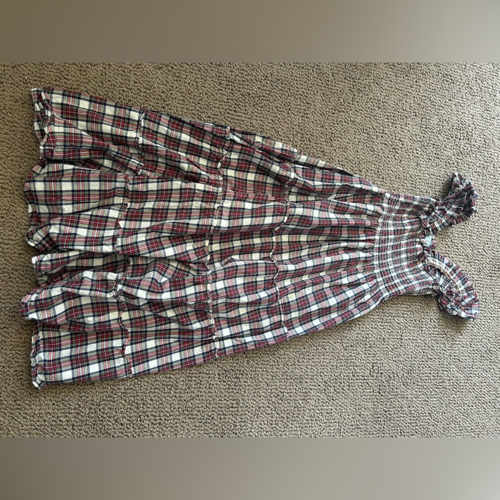 Hill House Plaid Maxi Dress in Red, White, and Black